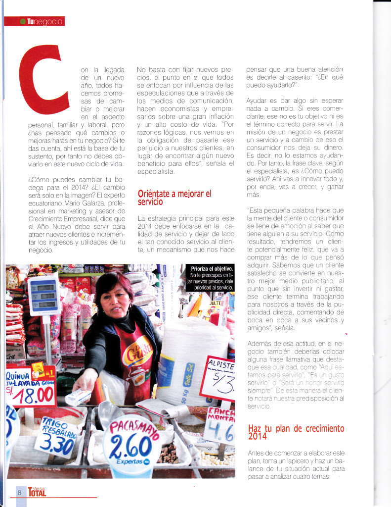 Nuestra actividad consiste en analizar y diagnosticar su negocio, micro, pequeña y mediana empresa a través de su propietario o gerente. Luego de obtener el diagnóstico podremos definir a ciencia cierta que estrategias aplicar para dar solución de manera inmediata y efectiva a las necesidades encontradas en el giro del negocio. Como ventaja comparativa es que somos especialistas y únicos en aplicar la última tendencia en el mercado como son las neurociencias y el NeuroMarketing para garantizar que usted esté por delante de su competencia. Otra ventaja que tienen los clientes que acceden a este asesoramiento es que aprenderán métodos completamente modernos para: Ahorrar dinero al máximo. Incremente las ventas. Fidelice a sus clientes. Atraiga más clientes. Haga publicidad gratis. Solicite una consulta completamente ¡GRATIS! (por tiempo limitado) CONTÁCTENOS/RECOMÍENDENOS: 322 6664 / 0999 200 479 MG-791x1024